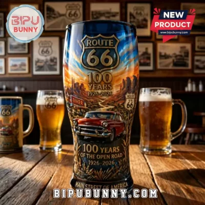 Route 66 100 Years Commemorative Beer Glass Route 66 100 Years Commemorative Beer Glass