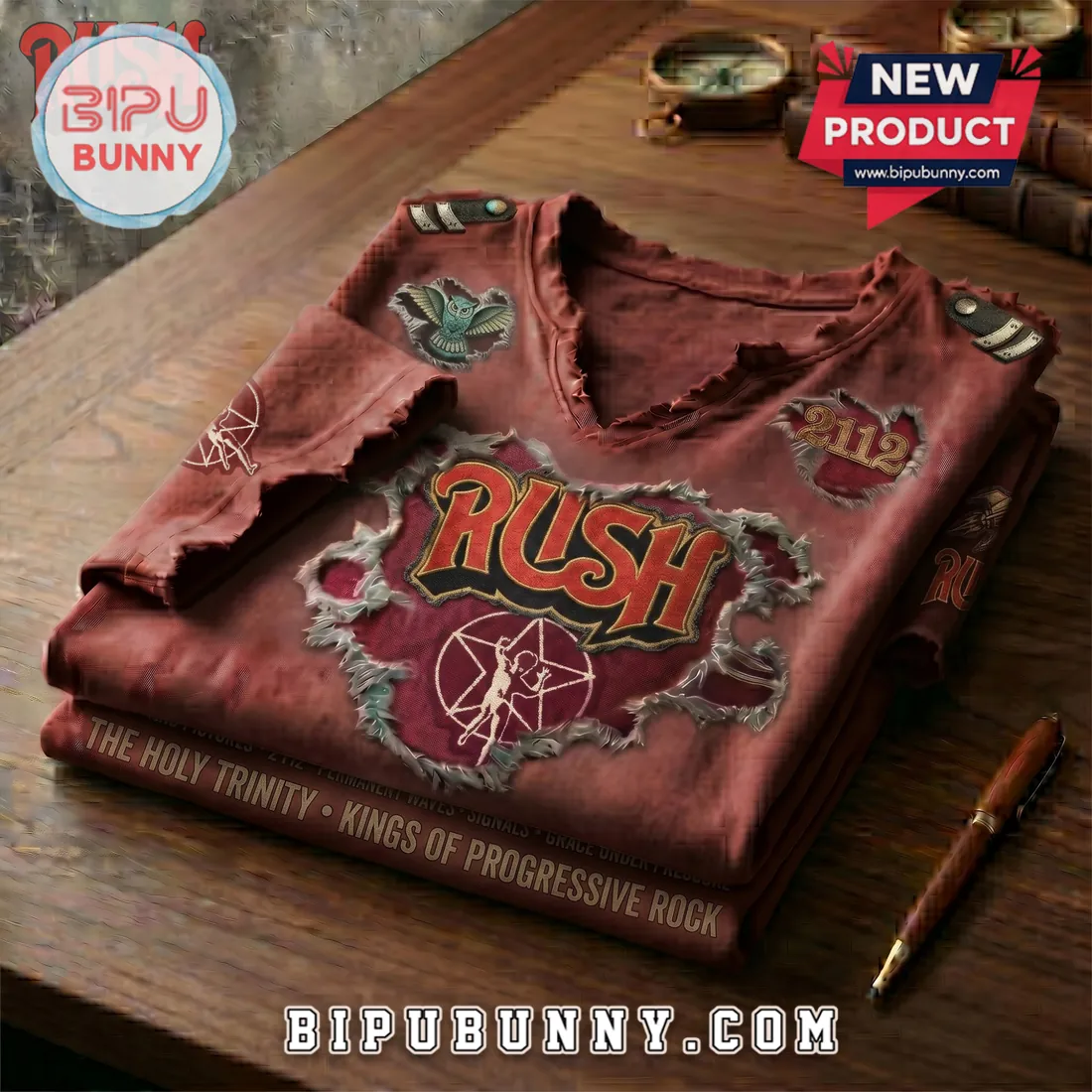 Rush 2112 Moving Pictures Distressed V-Neck Shirt Rush 2112 Moving Pictures Distressed V-Neck Shirt