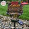 Rush band solar garden light featuring rock musicians on stage with 58th Anniversary plaque on rock base!