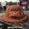 Distressed red Rush bucket hat, gold 