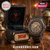 Rush Clockwork Angels themed wristwatch and black display box with gold star pentagram and red accents!