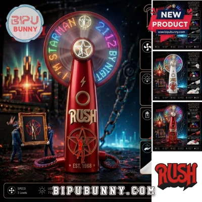 RUSH Starman 2112 USB Rechargeable Handheld LED Fan