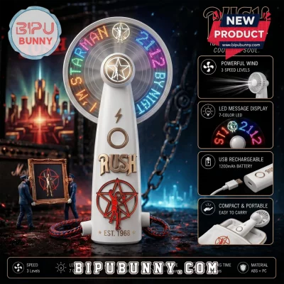 RUSH Starman 2112 USB Rechargeable Handheld LED Fan