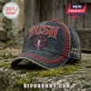 Dark denim baseball cap with red embroidered RUSH logo, starman emblem, and Spirit of Radio text on the side!