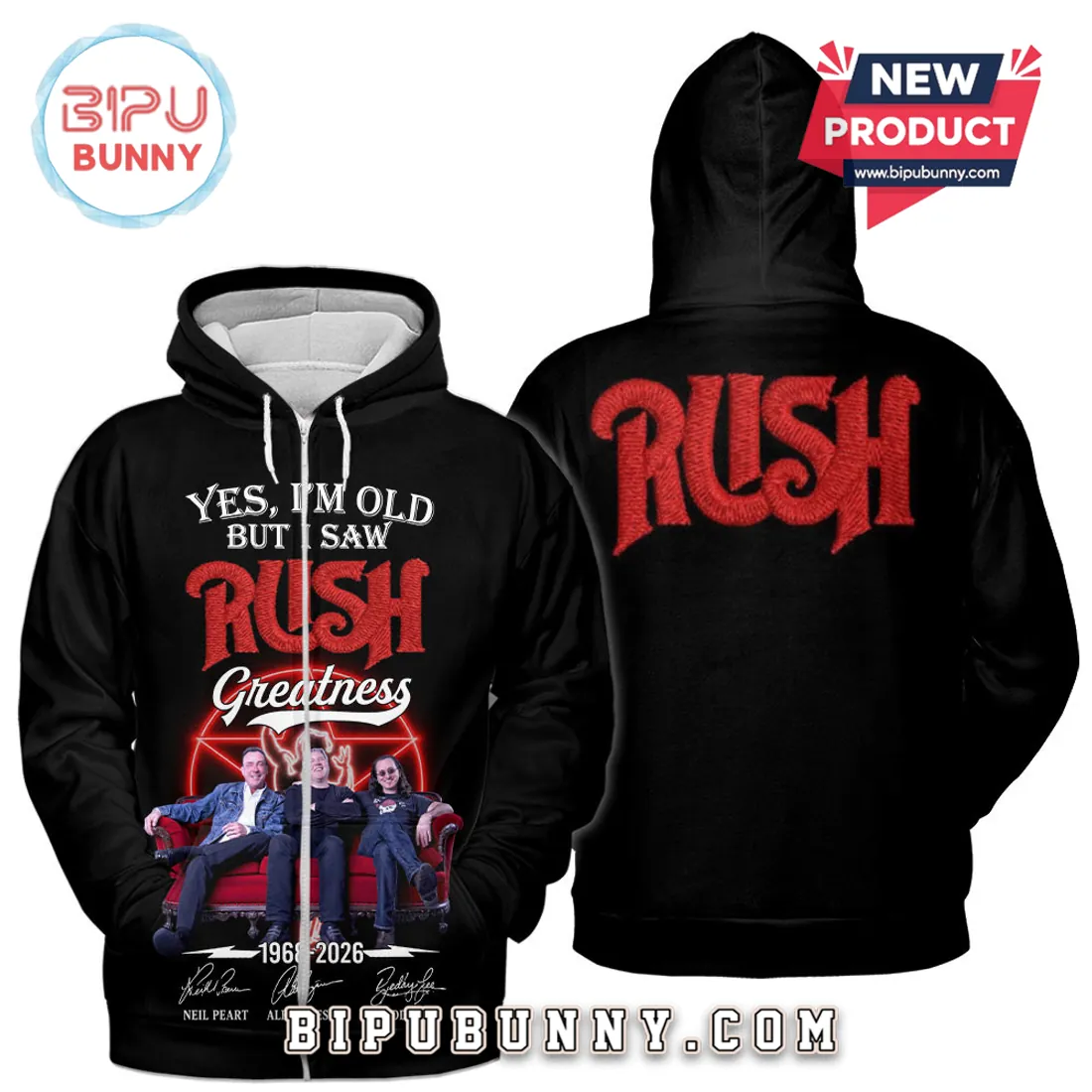 Rush Yes I’m Old But I Saw Greatness 1968-2026 Pullover Hoodie Rush Yes I’m Old But I Saw Greatness 1968-2026 Pullover Hoodie