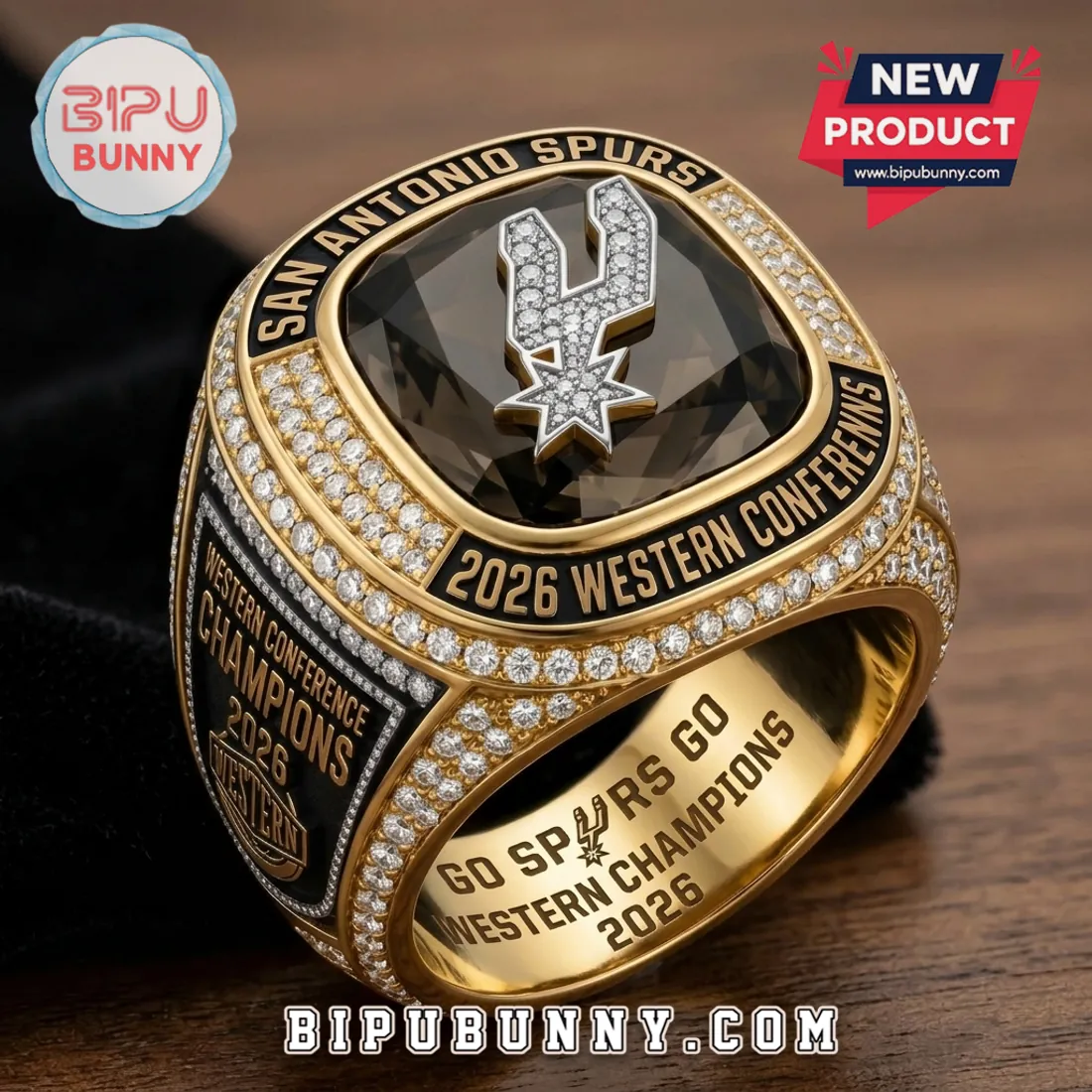 San Antonio Spurs 2026 Western Conference Champions Gold Ring San Antonio Spurs 2026 Western Conference Champions Gold Ring