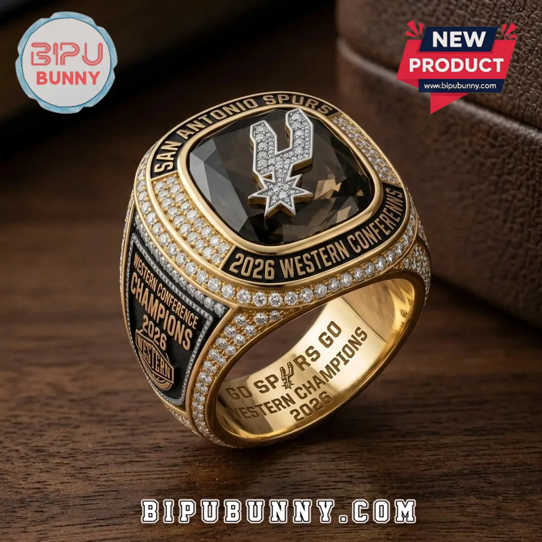 San Antonio Spurs 2026 Western Conference Champions Gold Ring San Antonio Spurs 2026 Western Conference Champions Gold Ring