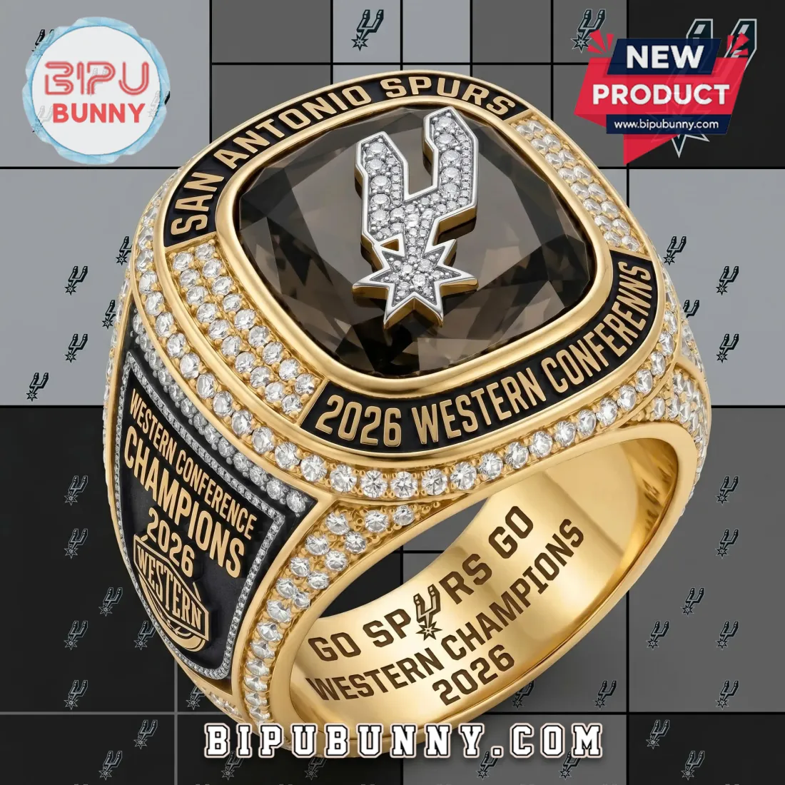 San Antonio Spurs 2026 Western Conference Champions Gold Ring San Antonio Spurs 2026 Western Conference Champions Gold Ring