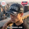 Washed black distressed baseball cap with vintage Spurs logo, EST 1967, San Antonio, Alamo City, Duncan, Parker, Ginobili text!