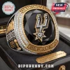 San Antonio Spurs championship ring with black stone, gold trim, team logo, and 2026 Western Conference text!
