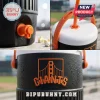 A collage of three pictures of a black and orange San Francisco Giants insulated cooler jug!