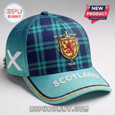 Scottish 2026 Tartan Plaid Lion Rampant Crest Premium Baseball Cap