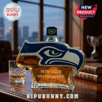 Seattle Seahawks 50th Anniversary 1976-2026 Commemorative Whiskey Bottle