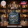 Seattle Seahawks 50th Anniversary glass bottle with football topper featuring team logo and Seattle skyline illustration!