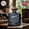 Seattle Seahawks 50th anniversary glass decanter with football topper featuring team logo and city skyline graphics!
