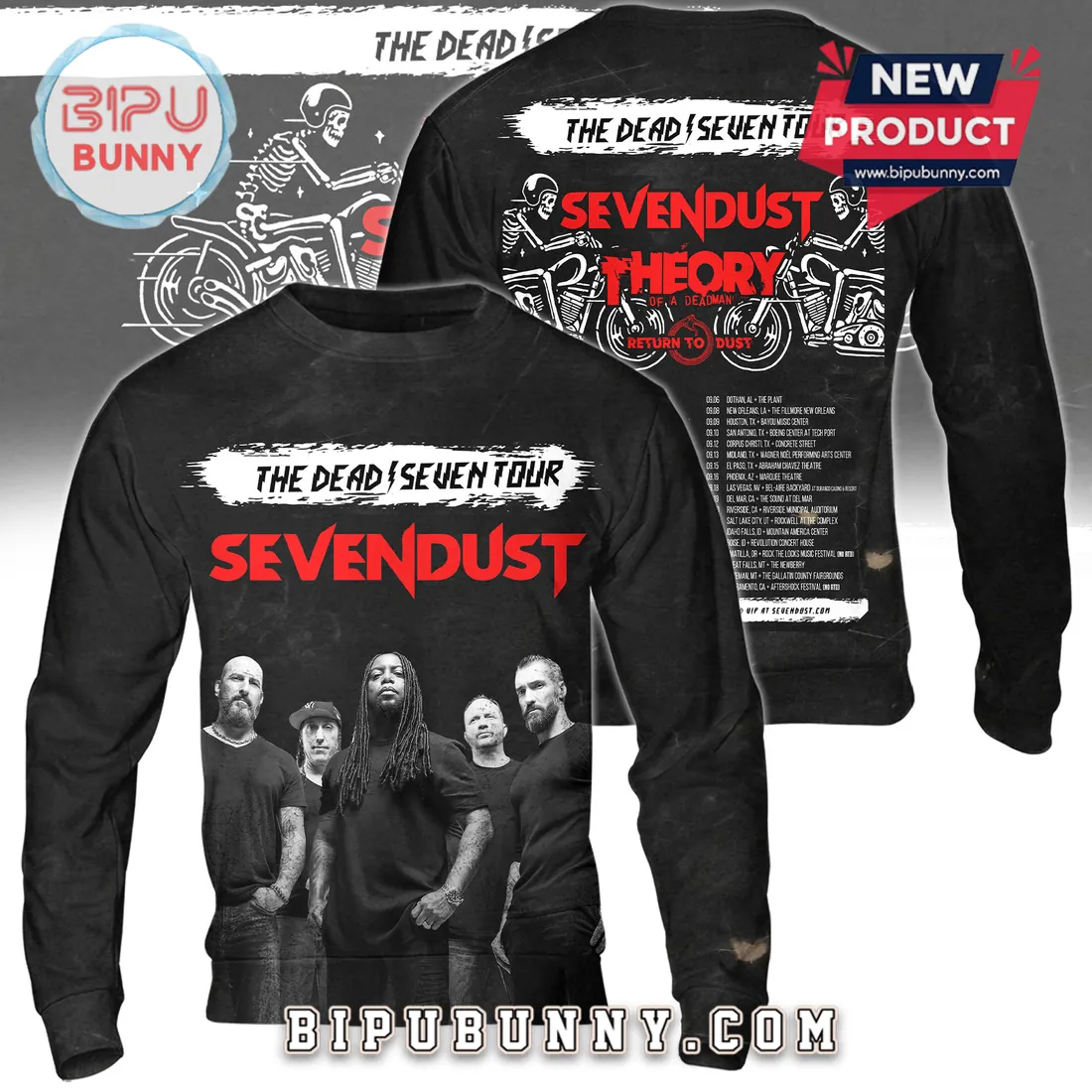Sevendust Theory of a Deadman The Dead Seven Tour Shirt Sevendust Theory of a Deadman The Dead Seven Tour Shirt
