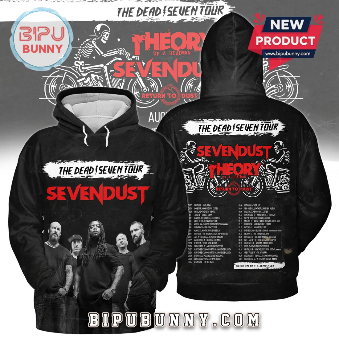 Sevendust Theory of a Deadman The Dead Seven Tour Shirt Sevendust Theory of a Deadman The Dead Seven Tour Shirt