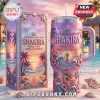 Pink purple Shakira World Tour World Cup Edition tumbler box! Tropical beach art, relief details, FIFA, Hips Don't Lie, Waka Waka text!