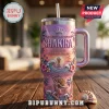 Pink purple Shakira World Tour World Cup tumbler, 'LAS MUJERES YA NO LLORAN', 'HIPS DON'T LIE', 'WAKA WAKA', tropical sunset, FIFA trophy, dancing woman!