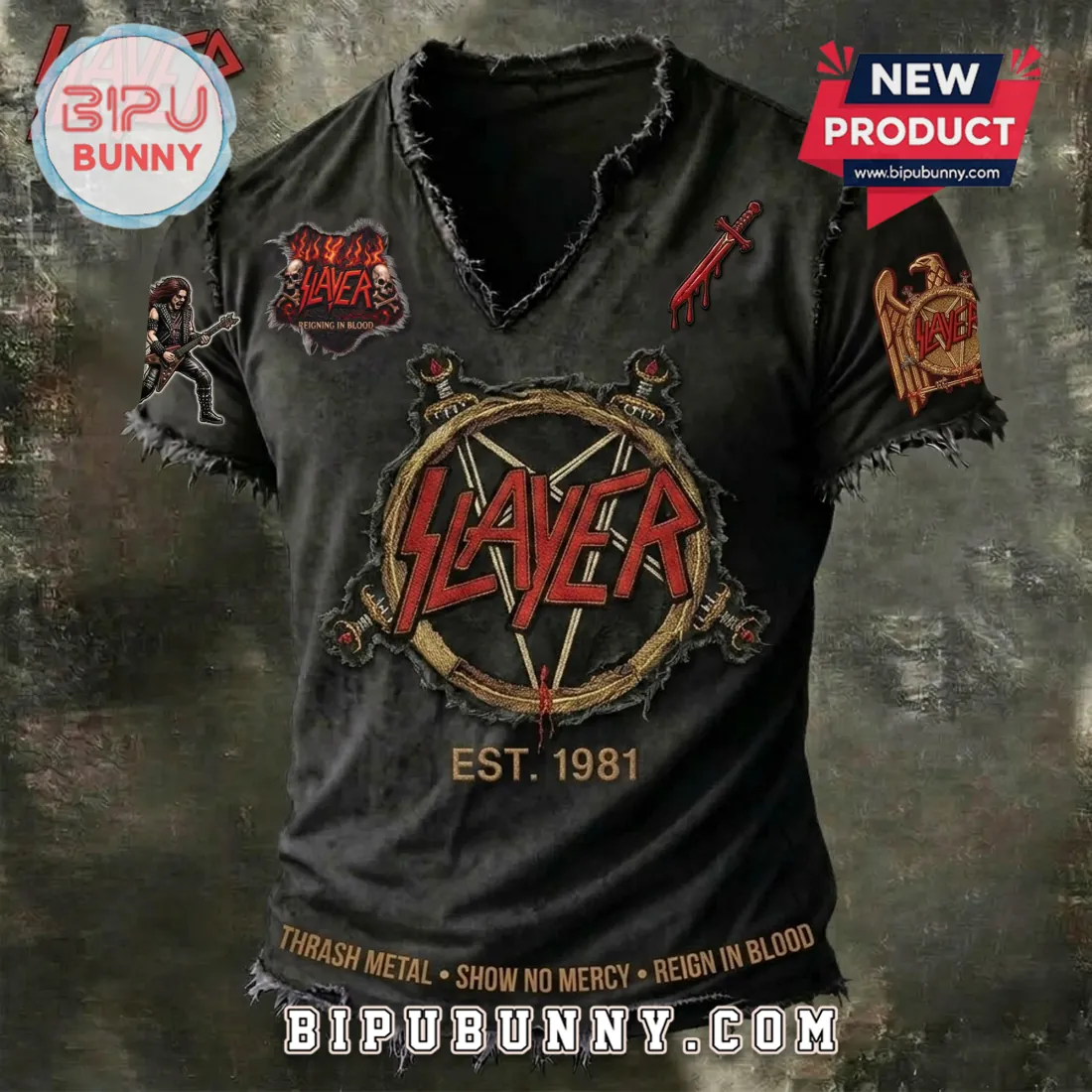 Slayer Band EST 1981 Limited Edition Distressed Shirt Slayer Band EST 1981 Limited Edition Distressed Shirt
