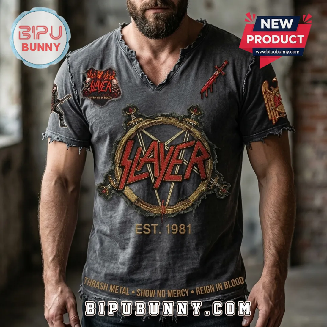 Slayer Band EST 1981 Limited Edition Distressed Shirt Slayer Band EST 1981 Limited Edition Distressed Shirt