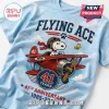 Light blue t-shirt with Flying Ace Snoopy in red biplane graphic featuring text 41 Years 41st Anniversary 1985-2026!