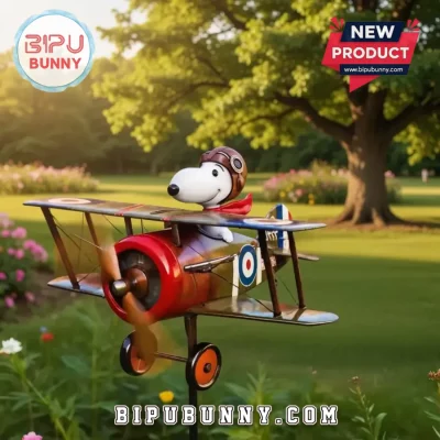 Snoopy Flying Ace Biplane Wind Spinner
