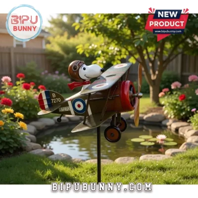 Snoopy Flying Ace Biplane Wind Spinner