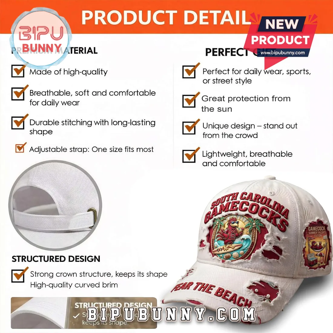 South Carolina Gamecocks Summer Tailgate Distressed Cap South Carolina Gamecocks Summer Tailgate Distressed Cap