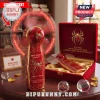 Red and gold Spider-Man collectible fan in velvet box! Glowing 