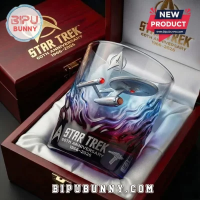 Star Trek 60th Anniversary USS Enterprise Commemorative Whiskey Glass