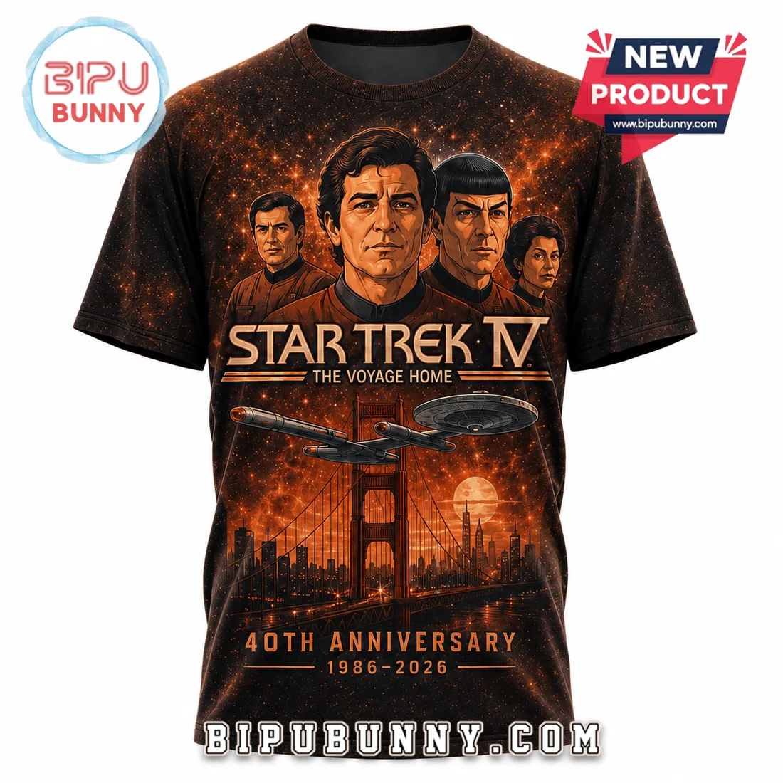 Star Trek IV The Voyage Home 40th Anniversary T-Shirt Star Trek IV The Voyage Home 40th Anniversary T-Shirt