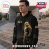 Black hoodie featuring gold Star Wars Celebration Darth Vader graphic art and text on front and sleeves!