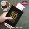 Black passport cover with 