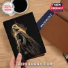 Black passport cover featuring detailed gold Darth Vader art, sci-fi schematic background, 