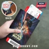 Black retro Star Wars passport holder with classic character art including Darth Vader. Text: 