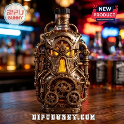 Steampunk Retro Mechanical Gear Sci-Fi Robot Whiskey Decanter