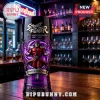 Black pint glass featuring Street Fighter 40th Anniversary art with M Bison character and purple energy graphic!