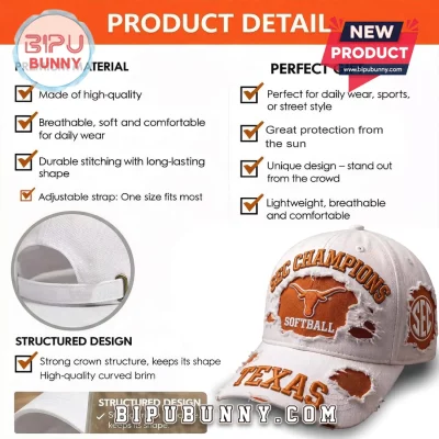 Texas Longhorns SEC Champions Softball Distressed Baseball Cap