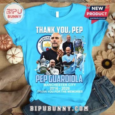 Thank You Pep Guardiola Manchester City 2016 – 2026 T-Shirt