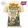 Yellow Submarine 60th Anniversary t-shirt with psychedelic guitar and waves graphic in retro style font and colors!