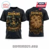 Black t-shirt featuring The Goonies 41st anniversary graphic, skull art, pirate map, and Goonies Never Say Die text!