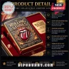 Gold and black retro Zippo-style lighter case with embossed red Rolling Stones tongue logo,