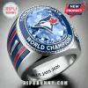 Toronto Blue Jays World Champions silver championship ring with blue gem and baseball bat detail!