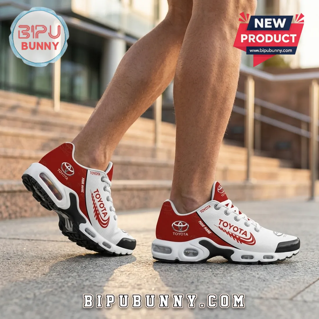 Toyota Custom Name Red & White Air Max Plus Shoes Toyota Custom Name Red & White Air Max Plus Shoes