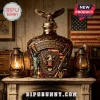 USA 250th anniversary bottle decanter with eagle Statue of Liberty and flag relief design on rustic mantel!