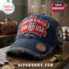 Navy blue distressed baseball cap, vintage style, features 'UNITED STATES TEAM USA EST. 1913' red patch, eagle logo, soccer player names!