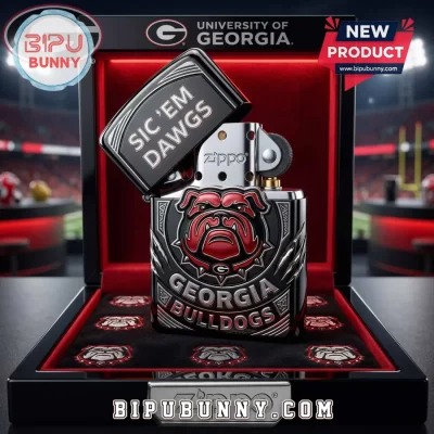 University of Georgia Bulldogs Chrome Zippo Lighter Case