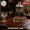 US Marine Corps 250th anniversary glass decanter shaped like a bulldog in military dress blues and white cap!