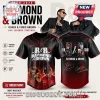 Black red R&B Raymond & Brown The R&B Tour baseball jersey with Usher and Chris Brown graphic prints!